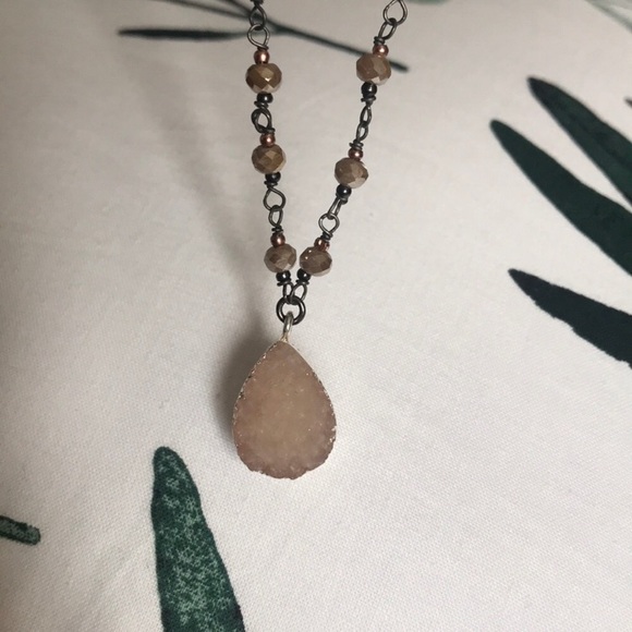 Lucky Brand Druzy Drop Necklace - Picture 2 of 7